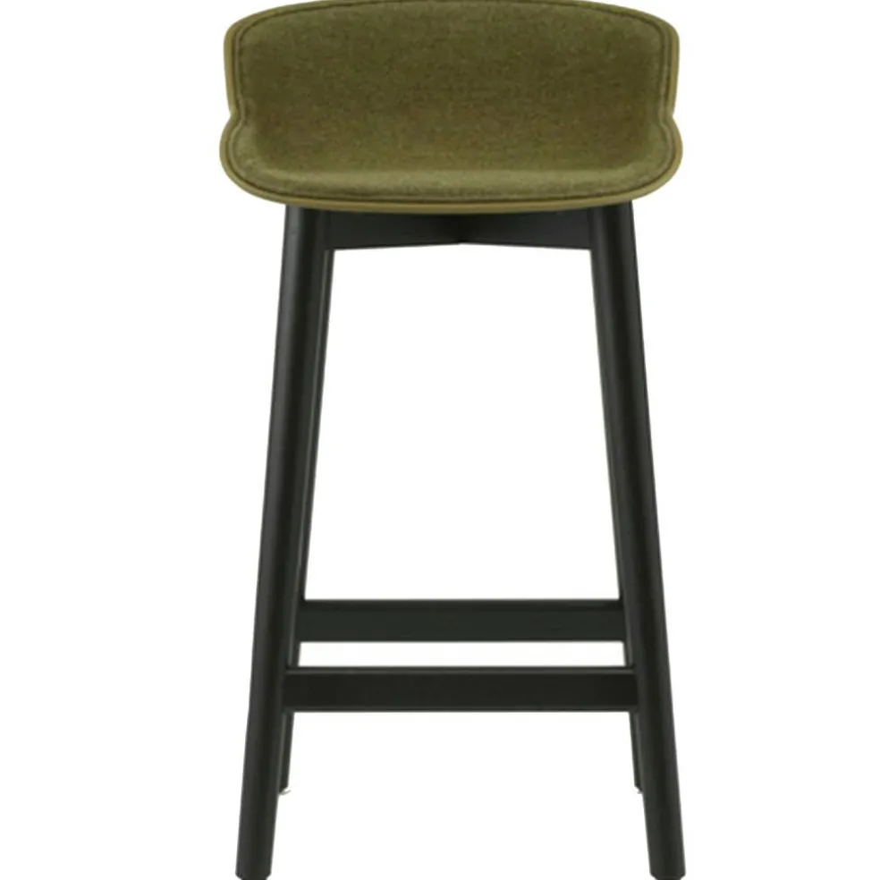 Hyg Barstol 75 cm, Klädd Framsida, Oliv / Svart Ek