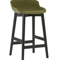 Hyg Barstol 75 cm, Klädd Framsida, Oliv / Svart Ek