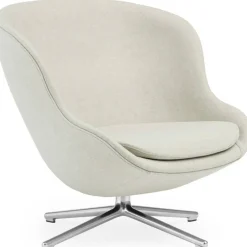Hyg Fåtölj Låg Med Snurrbas, Off-white / Aluminium