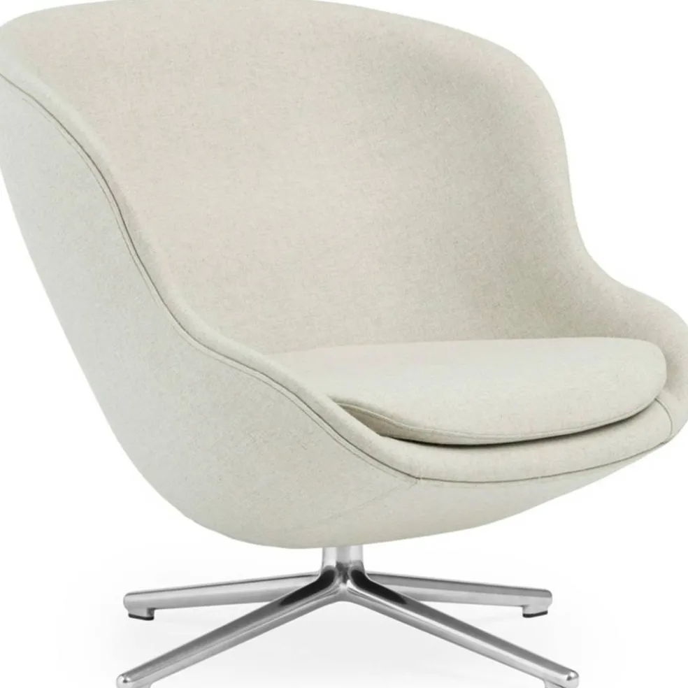Hyg Fåtölj Låg Med Snurrbas, Off-white / Aluminium