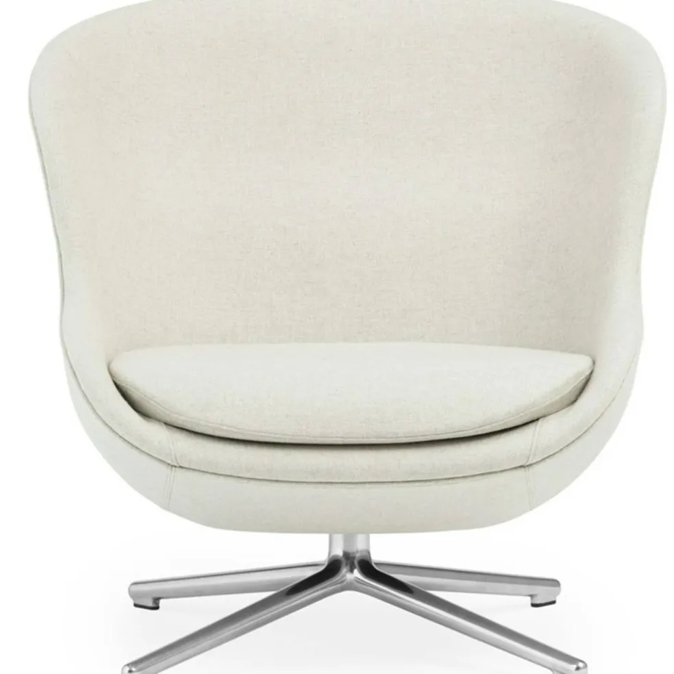 Hyg Fåtölj Låg Med Snurrbas, Off-white / Aluminium