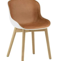 Hyg Stol, Klädd Framsida, Brandy Läder / Ek