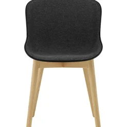 Hyg Stol, Klädd Framsida, Mörkgrå / Ek