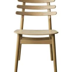 J48 Stol , Lackad Ek / Svart Läder