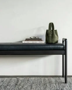 Jack Bänk, Mahogny / Svart Läder