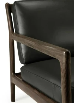 Jack Loungefåtölj, Mahogny / Svart Läder