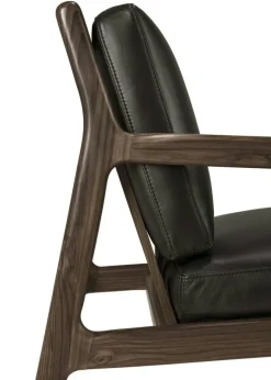 Jack Loungefåtölj, Mahogny / Svart Läder