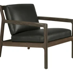 Jack Loungefåtölj, Mahogny / Svart Läder
