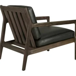 Jack Loungefåtölj, Mahogny / Svart Läder