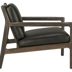 Jack Loungefåtölj, Mahogny / Svart Läder