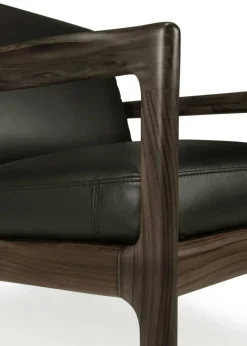 Jack Loungefåtölj, Mahogny / Svart Läder