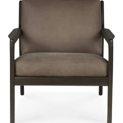 Jack Loungefåtölj, Mahogny / Mörkbrun Läder