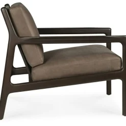 Jack Loungefåtölj, Mahogny / Mörkbrun Läder