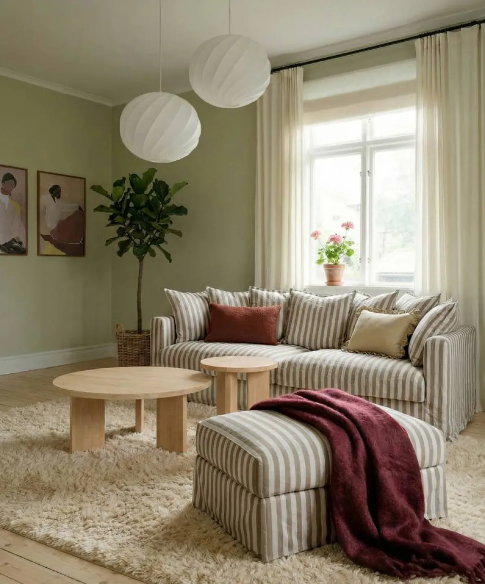 Klädsel Till Le Grand Air 3-sitssoffa Linne, Gentle Ribbon