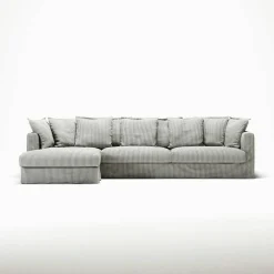 Klädsel Till Le Grand Air 3-sitssoffa Linne Divan Vänster, Ash Stripe