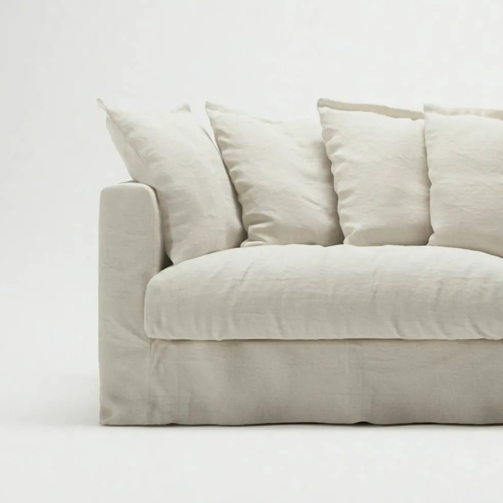 Klädsel Till Le Grand Air 3-sitssoffa Linne, Creamy White