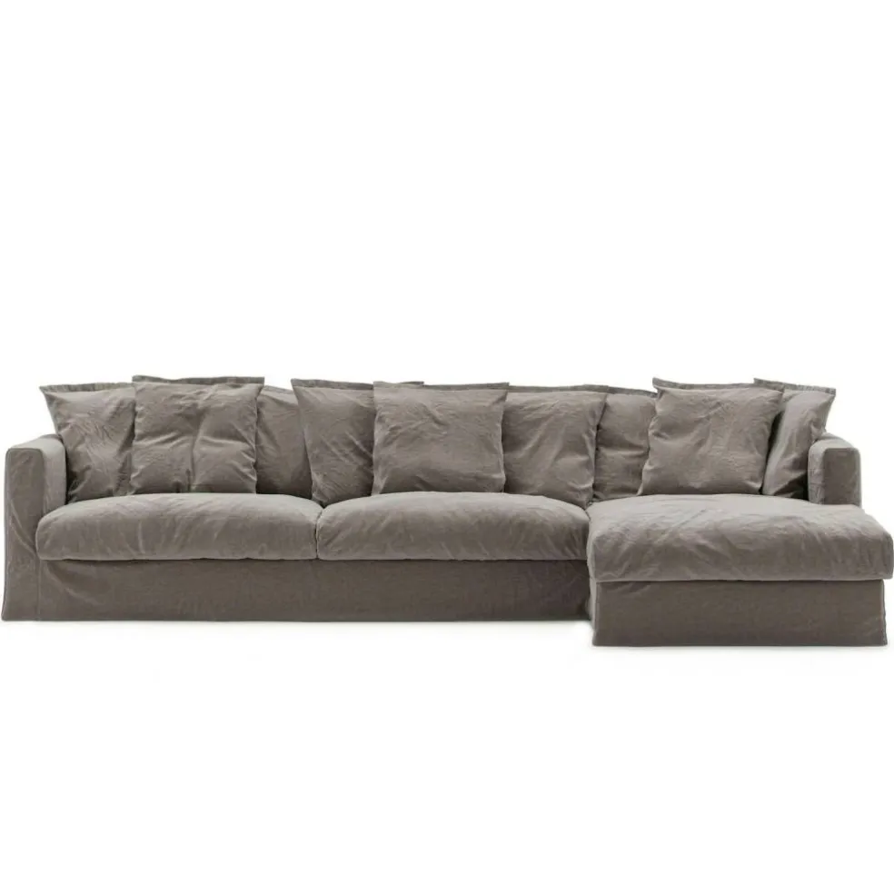 Klädsel Till Le Grand Air 3-sitssoffa Linne Divan Höger, Smokey Granite