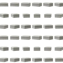 Klädsel Till Le Grand Air Fotpall Linne, Ash Stripe