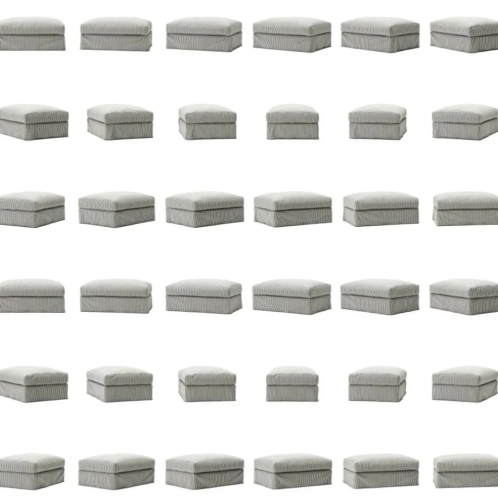 Klädsel Till Le Grand Air Fotpall Linne, Ash Stripe