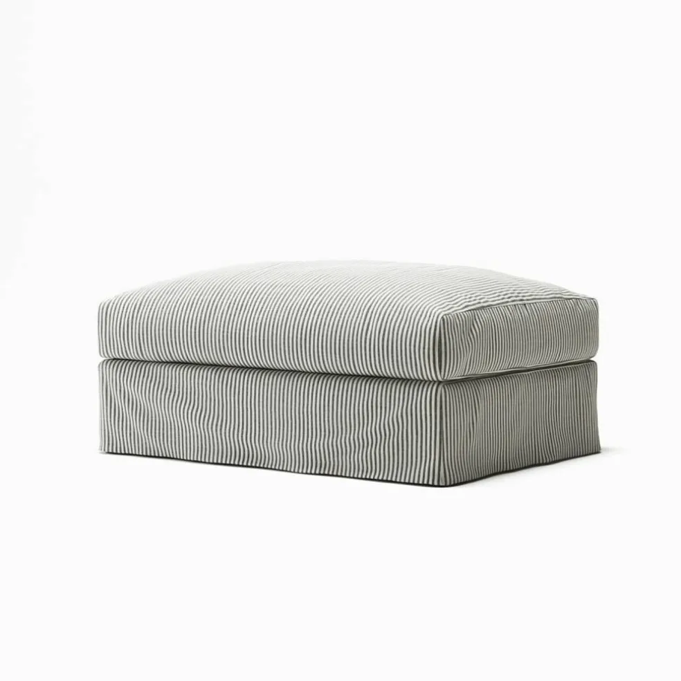 Klädsel Till Le Grand Air Fotpall Linne, Ash Stripe