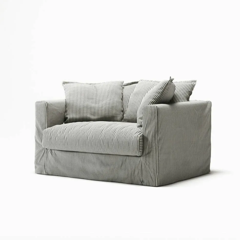 Klädsel Till Le Grand Air Love Seat Linne, Ash Stripe