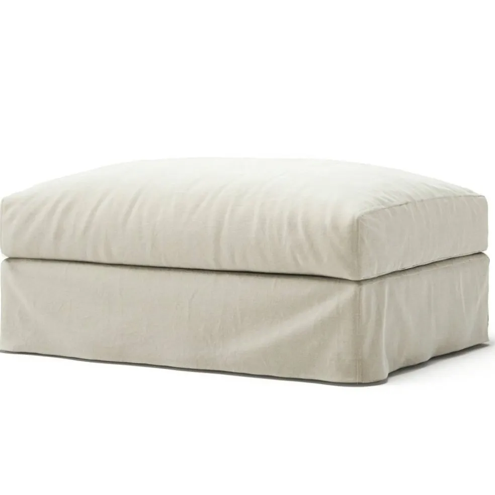 Klädsel Till Le Grand Air Fotpall Linne, Creamy White