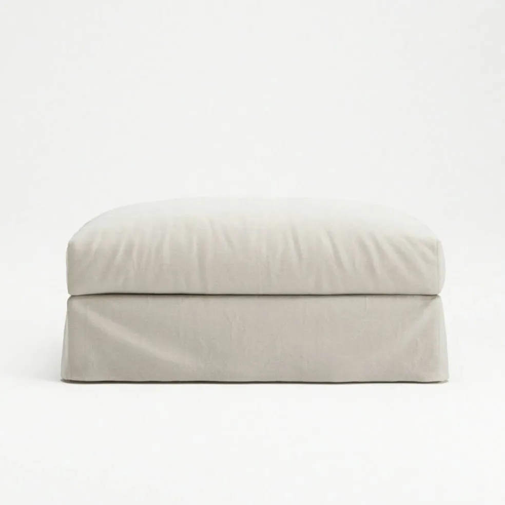 Klädsel Till Le Grand Air Fotpall Linne, Creamy White