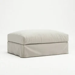 Klädsel Till Le Grand Air Fotpall Linne, Creamy White