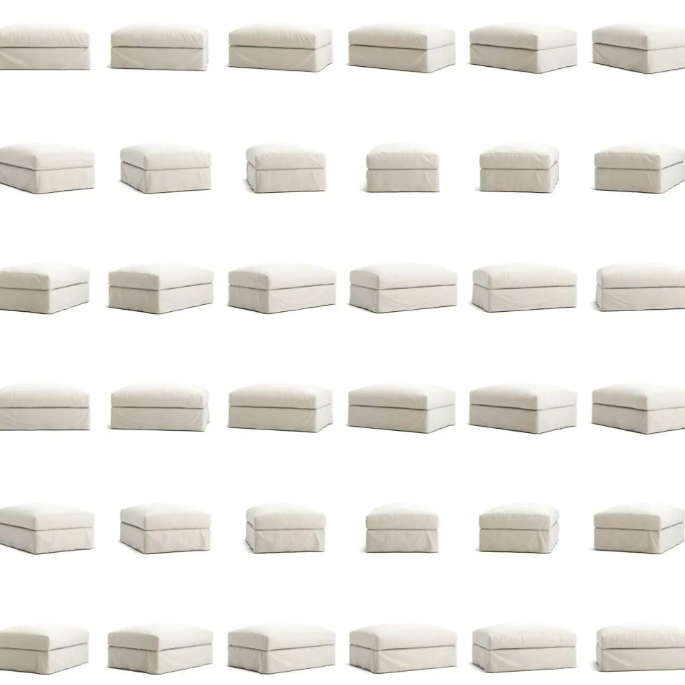 Klädsel Till Le Grand Air Fotpall Linne, Creamy White