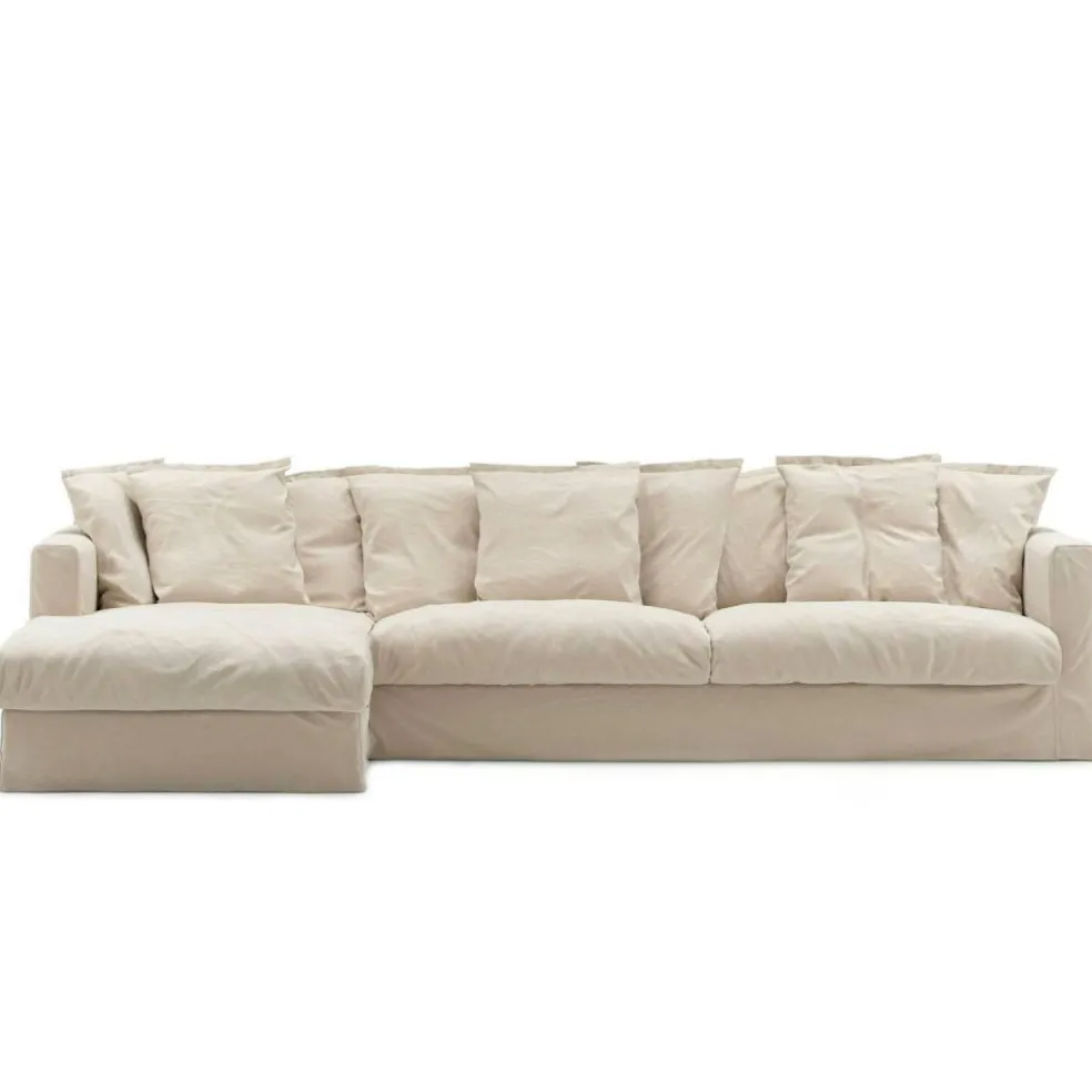 Klädsel Till Le Grand Air 3-sitssoffa Bomull Divan Vänster, Beige