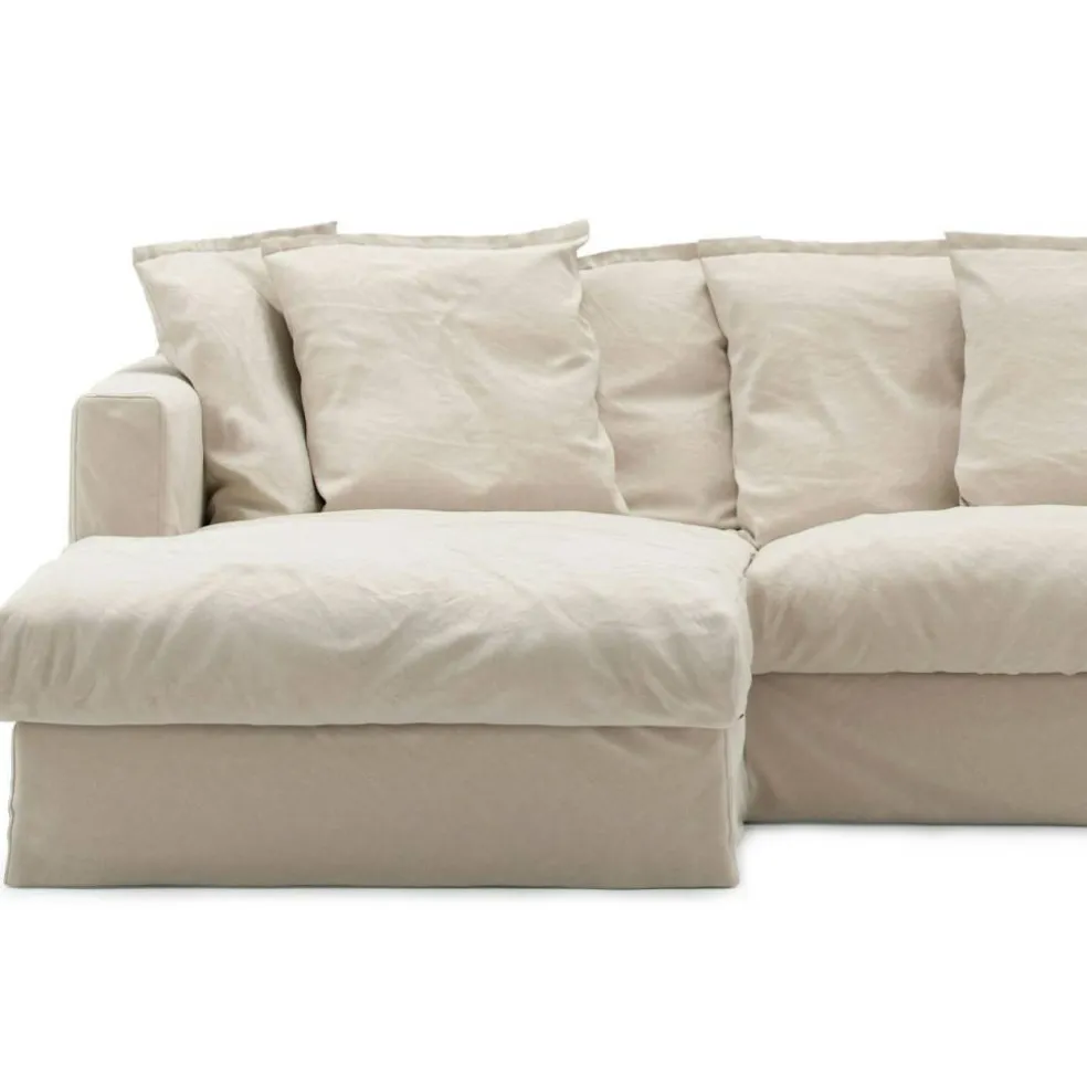 Klädsel Till Le Grand Air 3-sitssoffa Bomull Divan Vänster, Beige