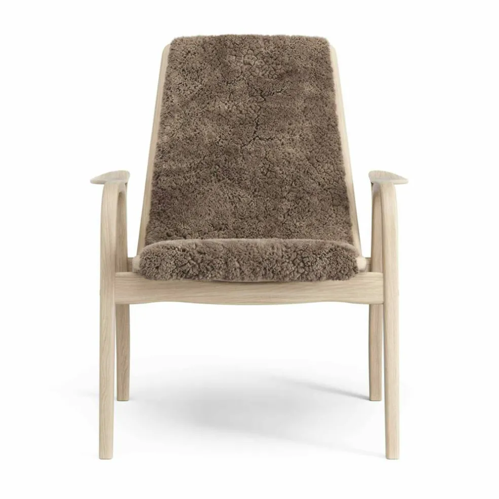 Laminett Fåtölj Fårskinn, Lackerad Valnöt / Sahara