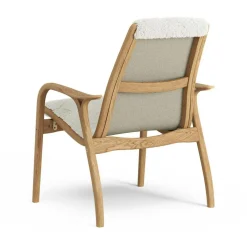 Laminett Fåtölj Fårskinn, Lackerad Valnöt / Off-white