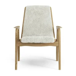 Laminett Fåtölj Fårskinn, Oljad Ek / Off-white