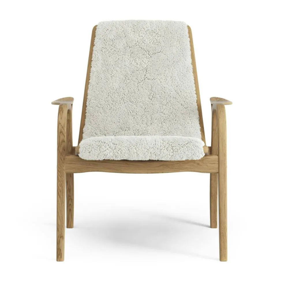 Laminett Fåtölj Fårskinn, Oljad Ek / Off-white