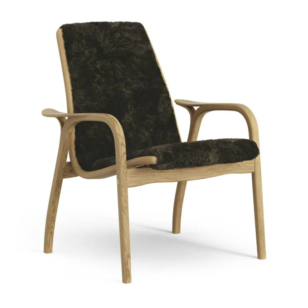 Laminett Fåtölj Fårskinn, Oljad Ek / Espresso