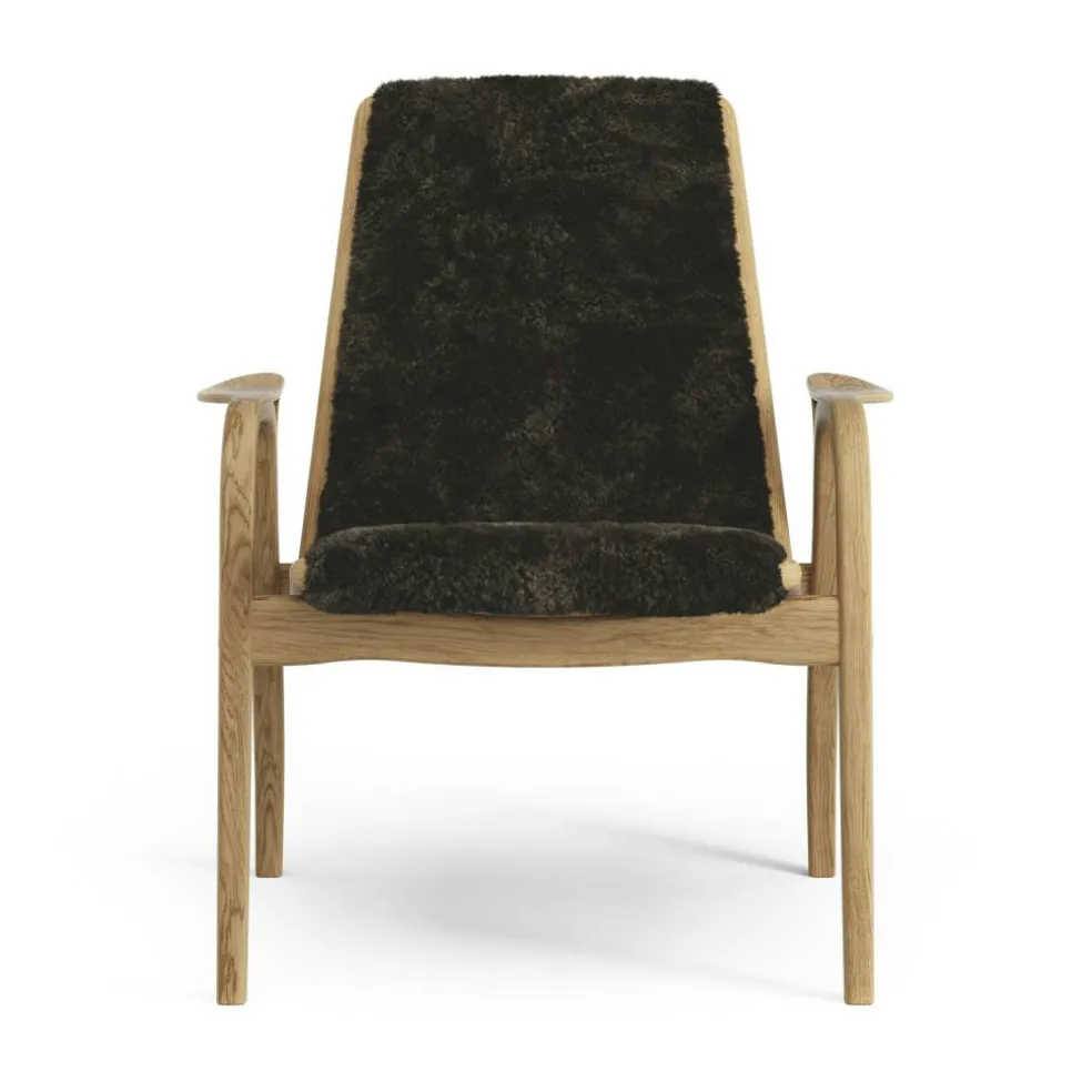 Laminett Fåtölj Fårskinn, Oljad Ek / Espresso