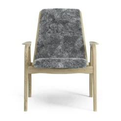 Laminett Fåtölj Fårskinn, Vitpigmenterad Lackad ek / Scandinavian Grey