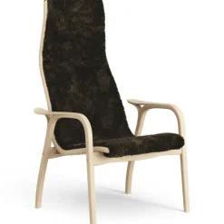 Lamino Fåtölj Fårskinn/Lackad bok, Espresso