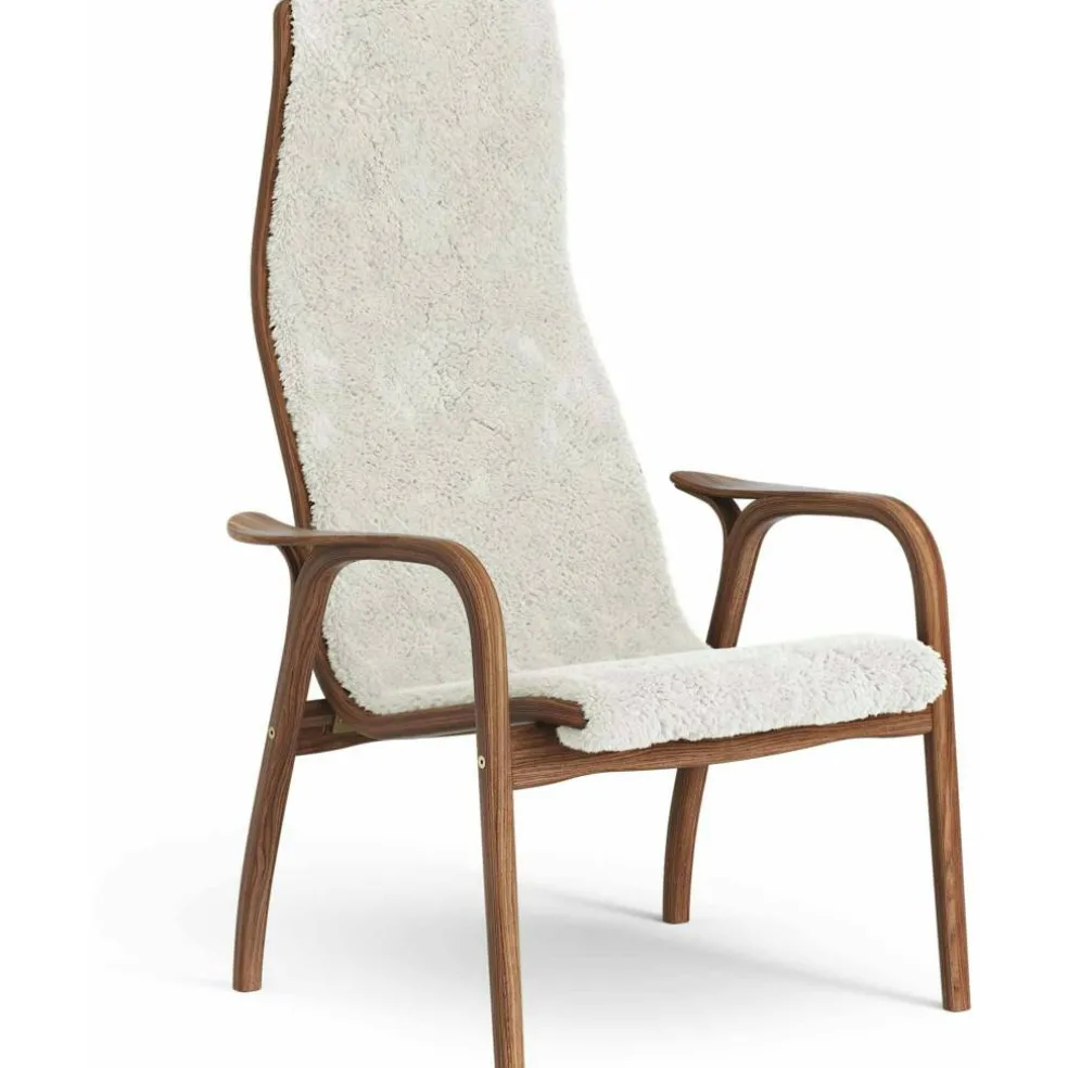 Lamino Fåtölj, Naturlackerad Valnöt / Fårskinn Off-white