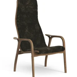 Lamino Fåtölj, Naturlackerad Valnöt / Fårskinn Espresso
