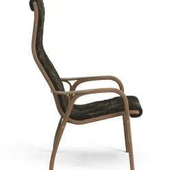 Lamino Fåtölj, Naturlackerad Valnöt / Fårskinn Espresso