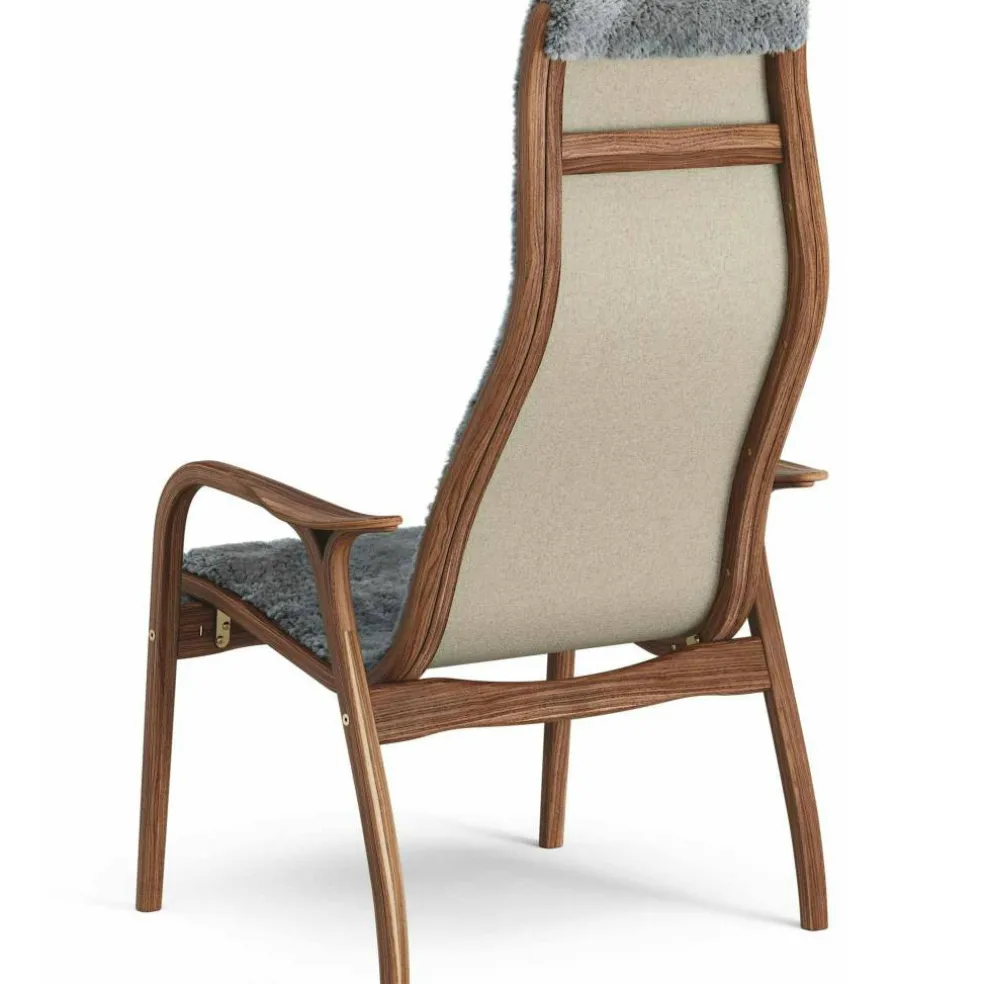 Lamino Fåtölj, Naturlackerad Valnöt / Fårskinn Scandinavian Grey