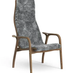 Lamino Fåtölj, Naturlackerad Valnöt / Fårskinn Scandinavian Grey
