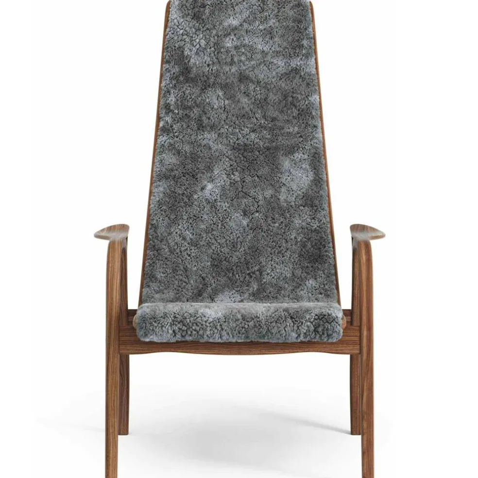 Lamino Fåtölj, Naturlackerad Valnöt / Fårskinn Scandinavian Grey