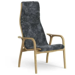 Lamino Fåtölj, Oljad Ek / Fårskinn Charcoal