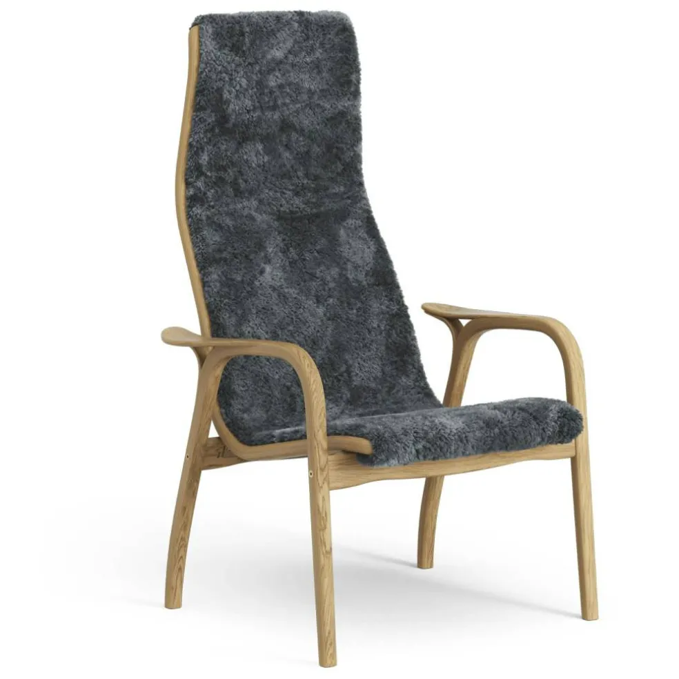 Lamino Fåtölj, Oljad Ek / Fårskinn Charcoal