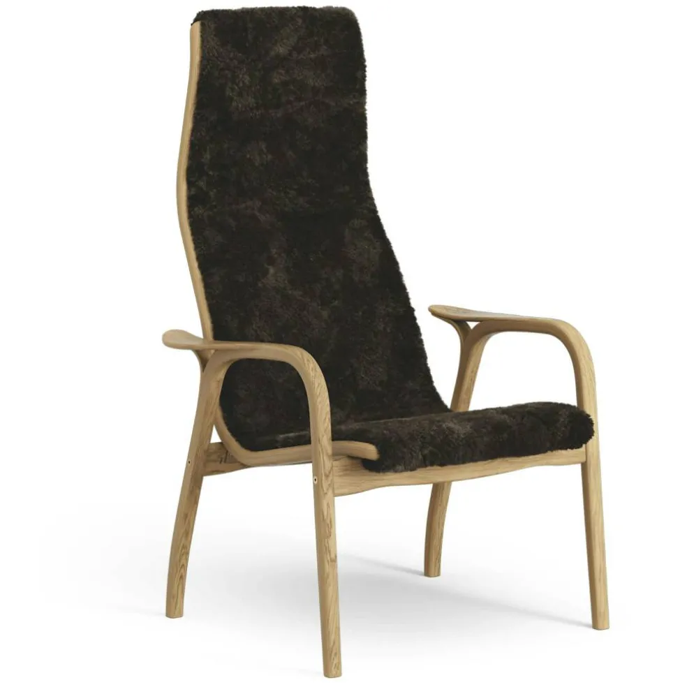 Lamino Fåtölj, Oljad Ek / Fårskinn Espresso