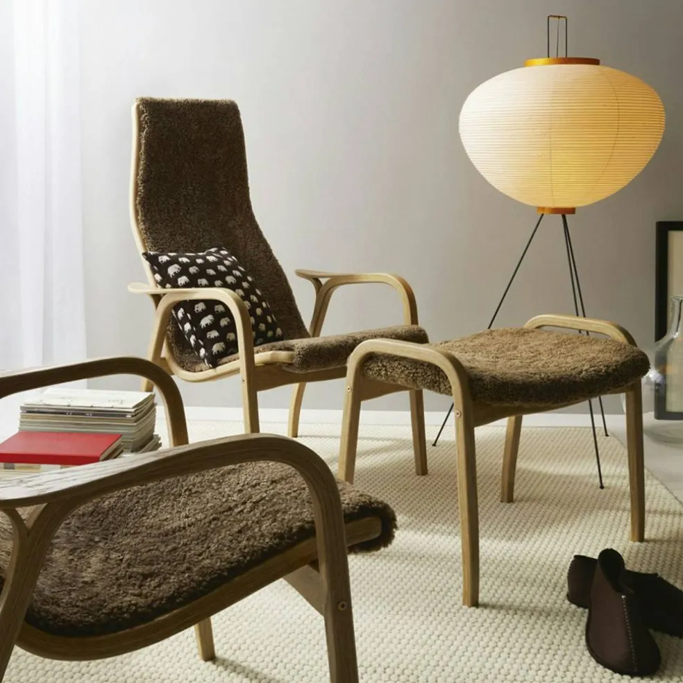 Lamino Pall Fårskinn/Oljad Ek, Scandinavian Grey