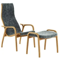 Lamino Pall Fårskinn/Oljad Ek, Scandinavian Grey